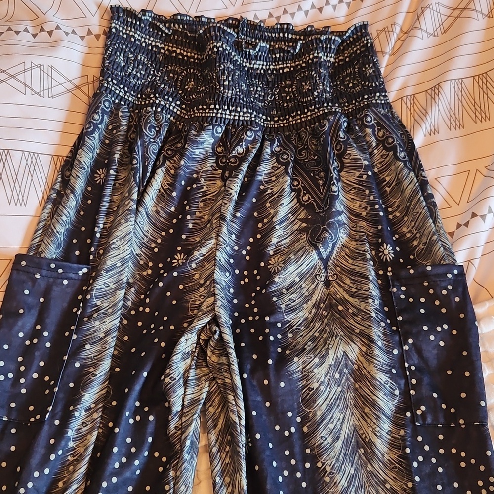 Blue Patterned Pants Xl - Picture 2 of 4